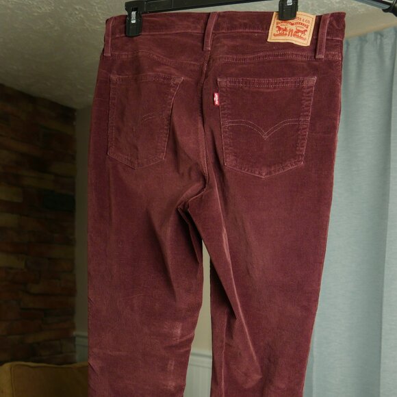 724 High Rise Straight Burgundy Cord	US 31 - Picture 3 of 6